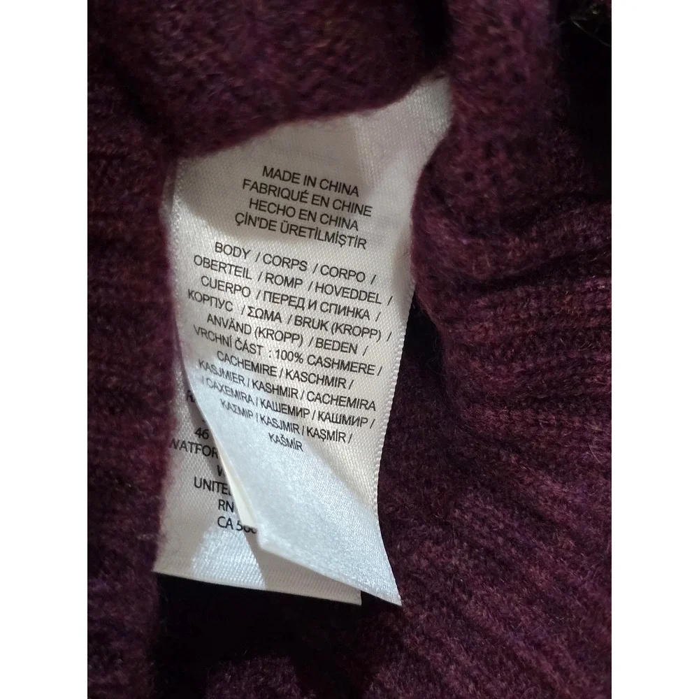 Ralph Lauren Toddler 18-24M Claret Wine Purple 100% Cashmere Cable Knit Sweater